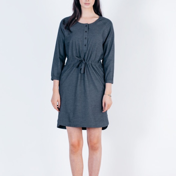 Bridge & Burn Dresses & Skirts - EUC - Bridge & Burn Harper Drawstring Dress in Grey Twill (has pockets!)